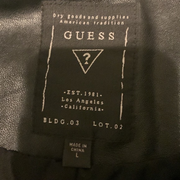 Vegan Leather Jacket blazer Guess size L gold hardware‎ - Picture 2 of 4